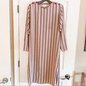 Vintage Grey & Burgundy Pinstripe Dress by Alicia